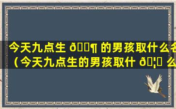 今天九点生 🐶 的男孩取什么名（今天九点生的男孩取什 🦈 么名字好听）